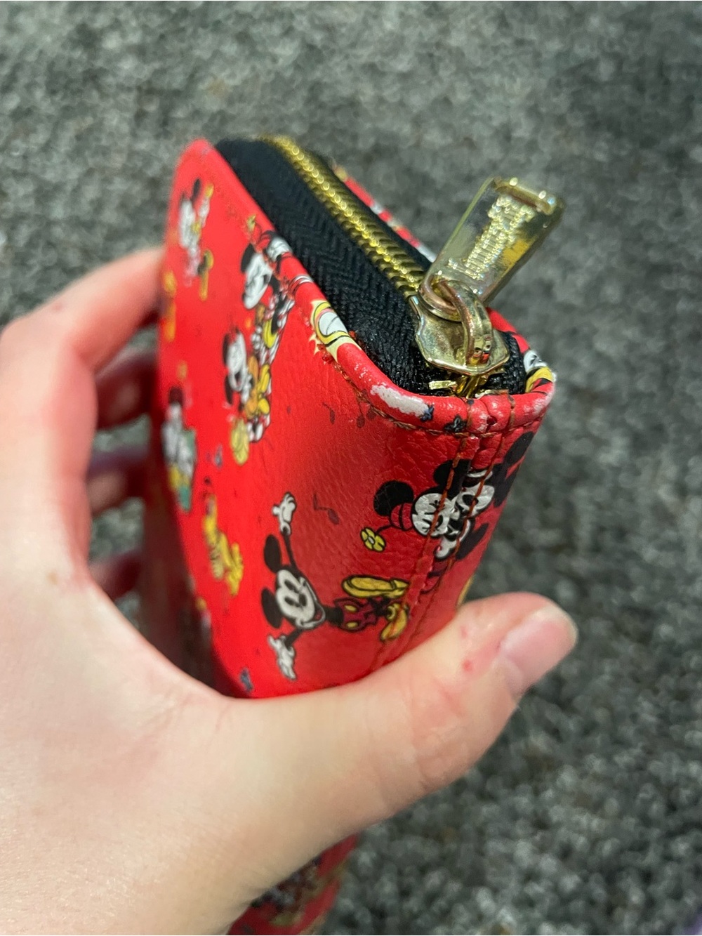 Loungefly Red Mickey & Minnie Zip-Around Wallet - Picture 3 of 10